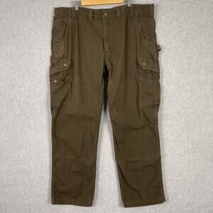Carhartt Pants Mens 44x32 Brown Double Knee Relaxed Fit Ripstop Cargo Work Pant
